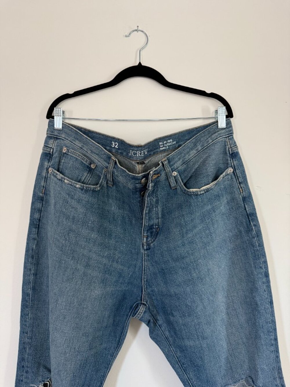 J.CREW Women’s Size 32‎ ‘84 Kyoto Wash Slouchy Distressed Straight Leg Jeans